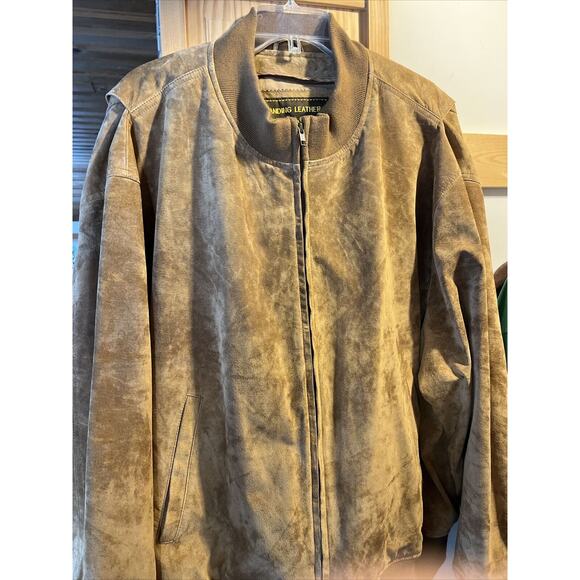 Landing Leather Men’s XXL Brown Suede LS Full Zip Leather Jacket - Picture 9 of 13